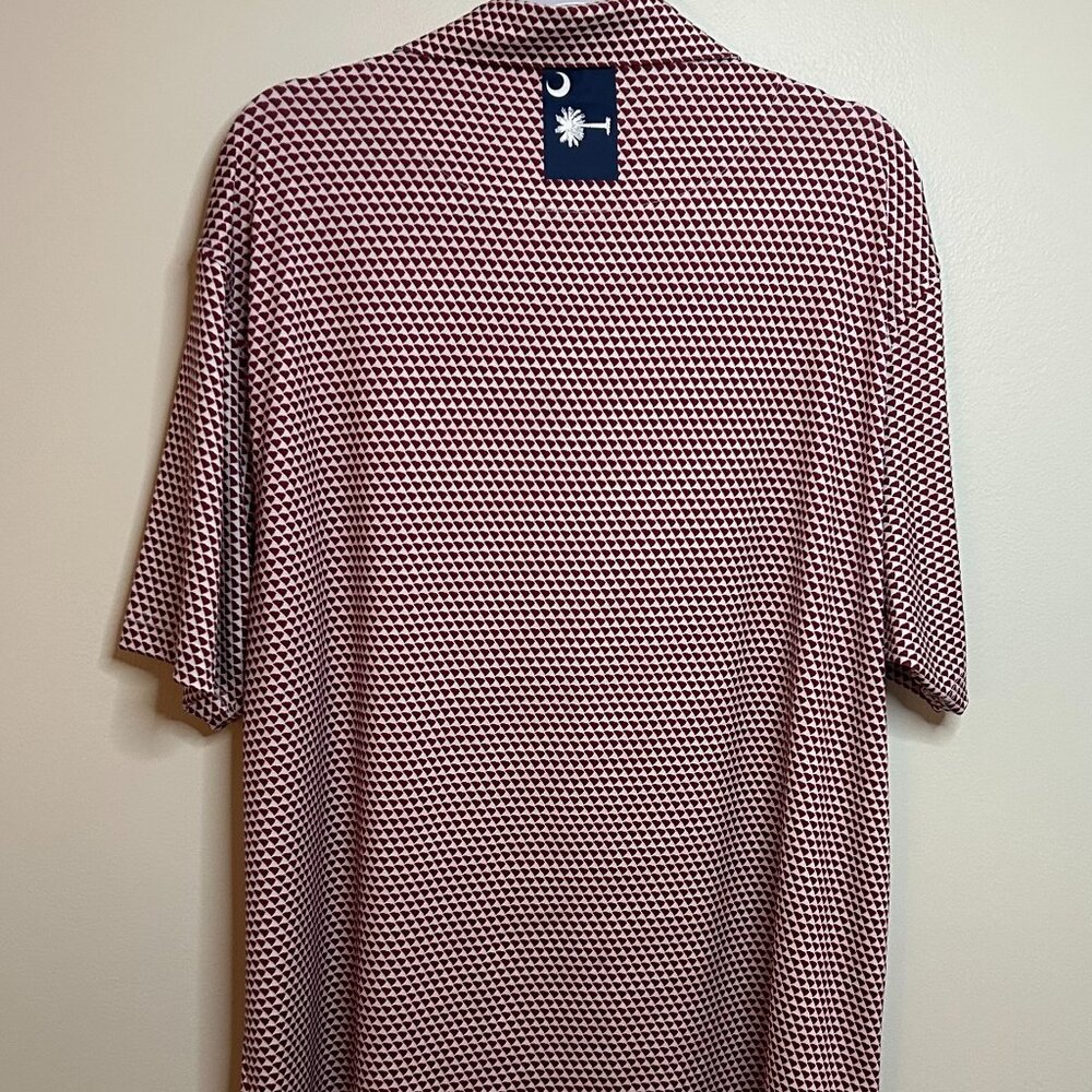 Rhoback Polo Shirt Mens XL Palmetto South Carolina Performance Golf Burgundy - Picture 4 of 7